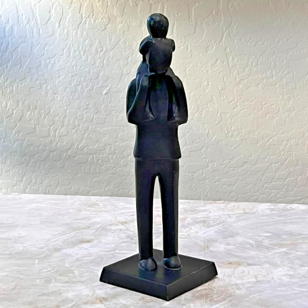 Father & Son Metal Statue Figurine 12.5" Tall